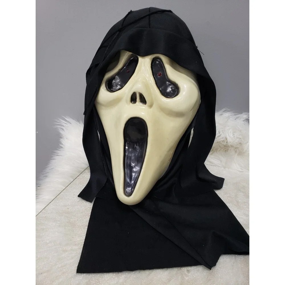 READ‎ Vintage SCREAM GHOSTFACE MASK BUST Halloween Decoration Life Size Rare